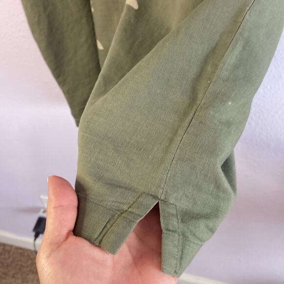 Eddie Bauer Men Moss Green Linen Blend Button Down Shirt Size XL - Picture 3 of 7